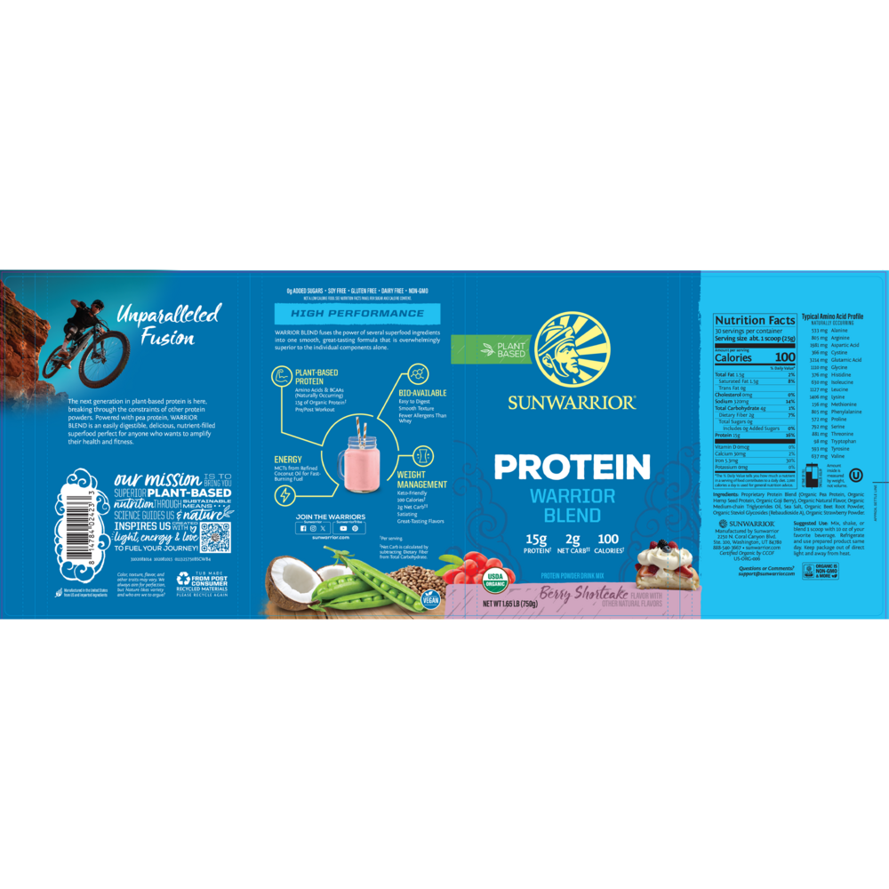 Protein Warrior Blend Berry Shortcake