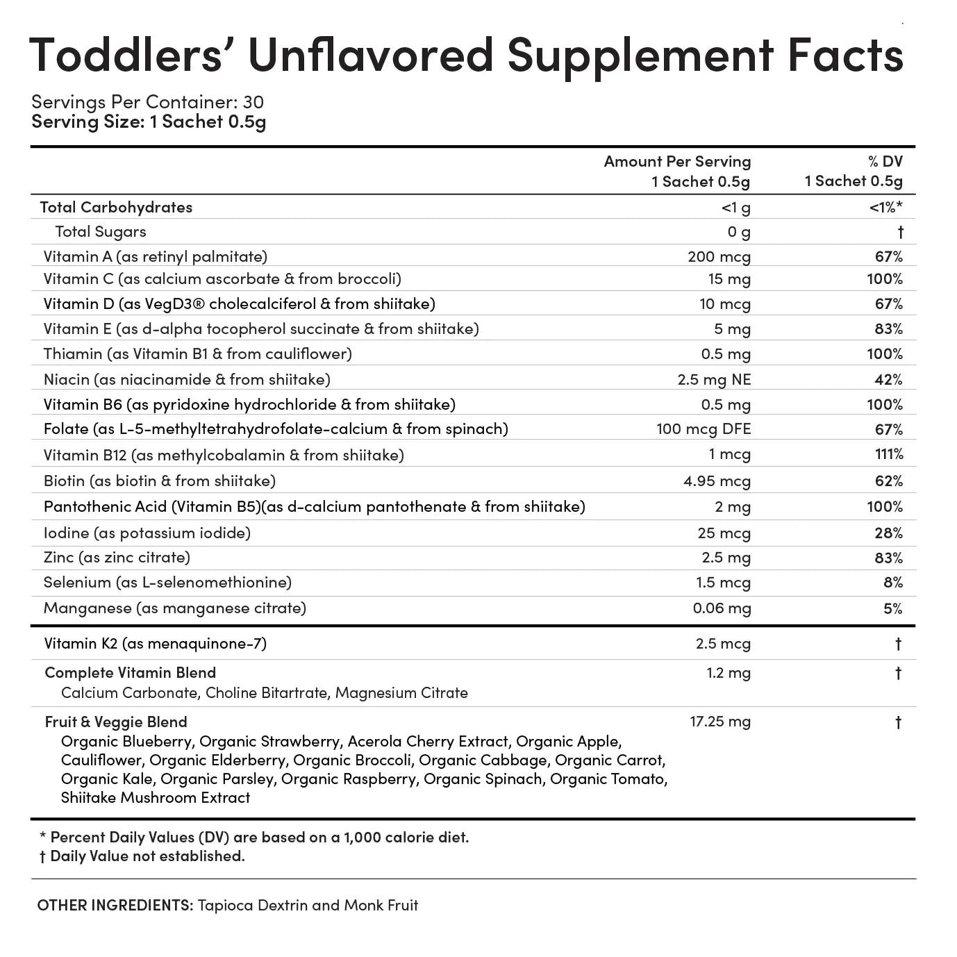 Toddlers' Essential Unflavored Multivitamin