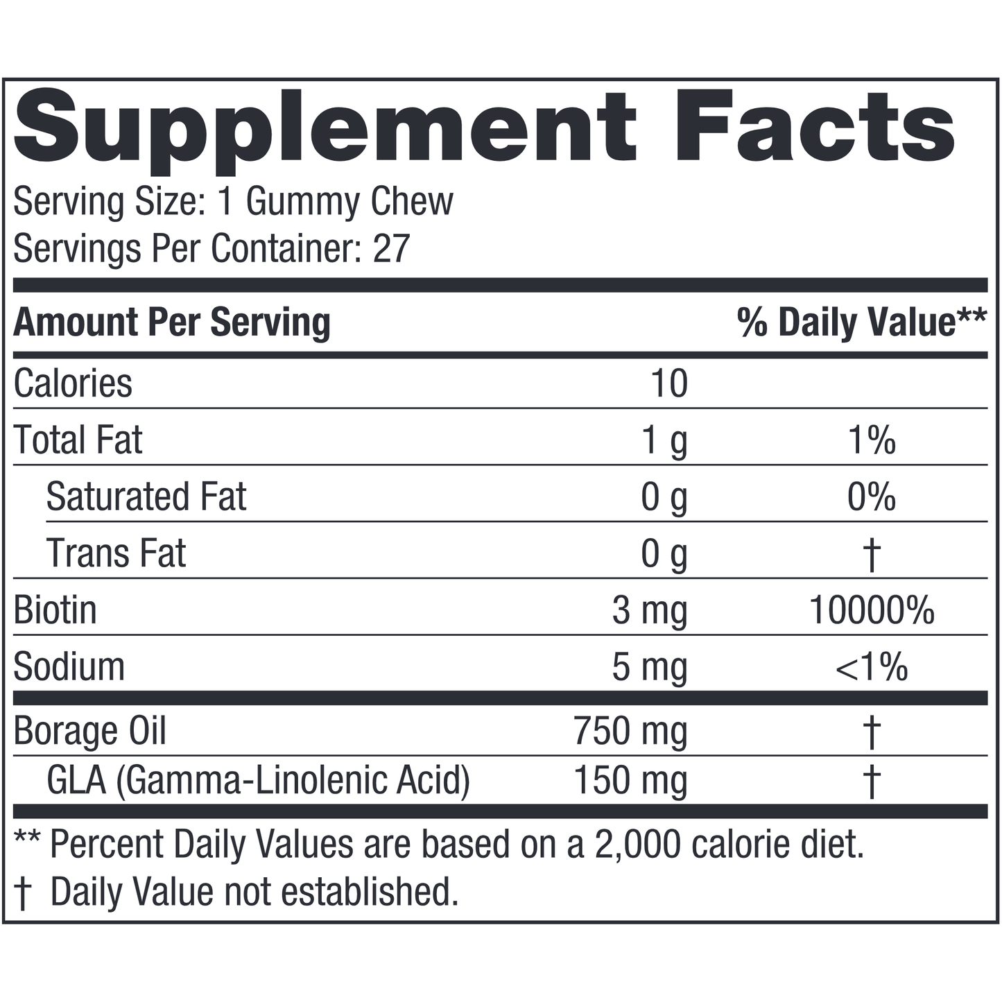 Zero Sugar Hair & Skin Gummy Chews