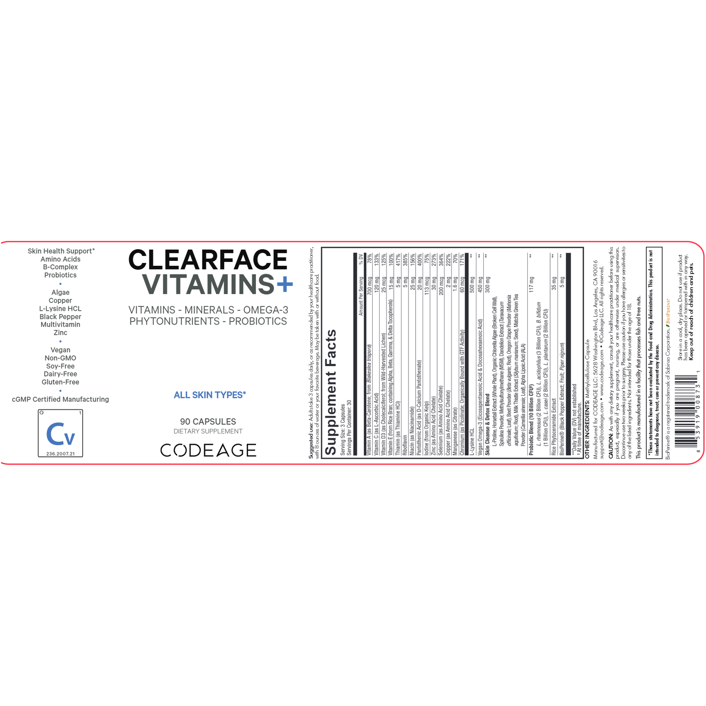 Clearface Acne Skin Vitamins