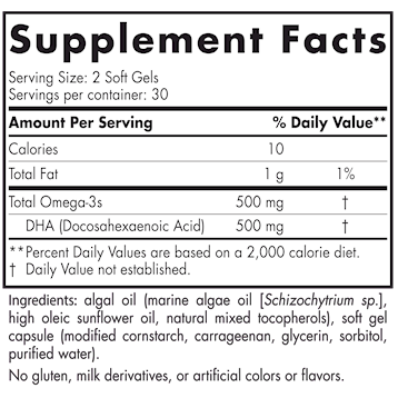 Algae DHA 500 mg