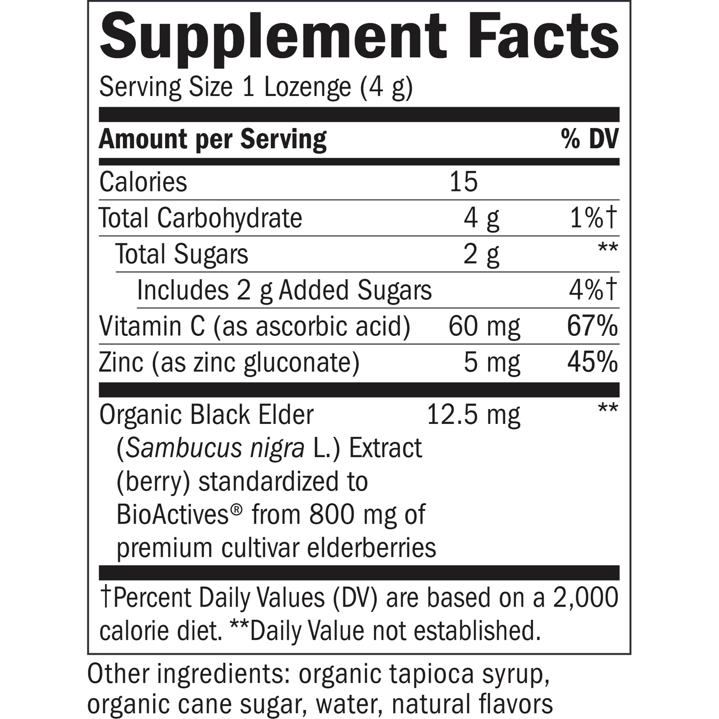 Sambucus Zinc Lozenges Elderberry