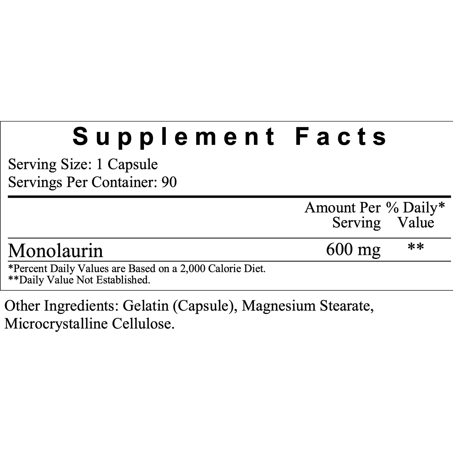 Monolaurin 600 mg