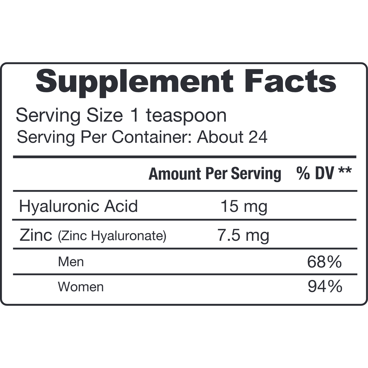 Hyaluronic Acid + Zinc