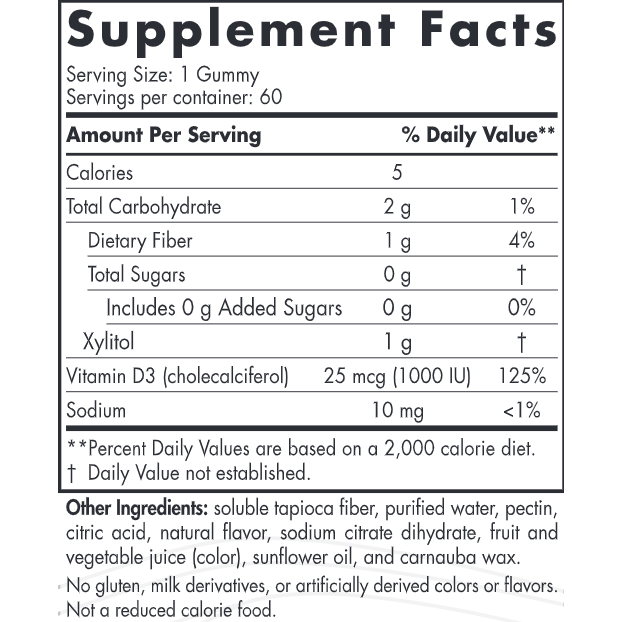 Zero Sugar Vitamin D3 Gummies