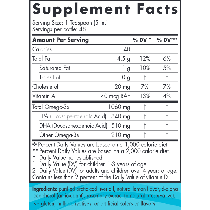 Arctic Cod Liver Oil Lemon 8 oz