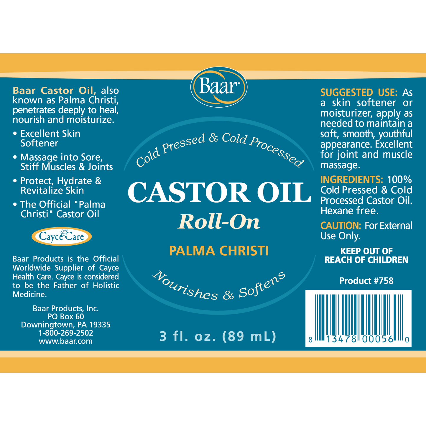 Castor Oil Roll-On
