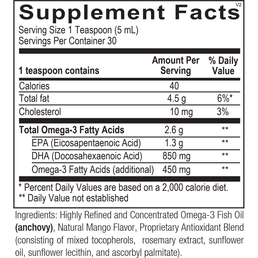 OrthOmega Liquid Fish Oil - Mango