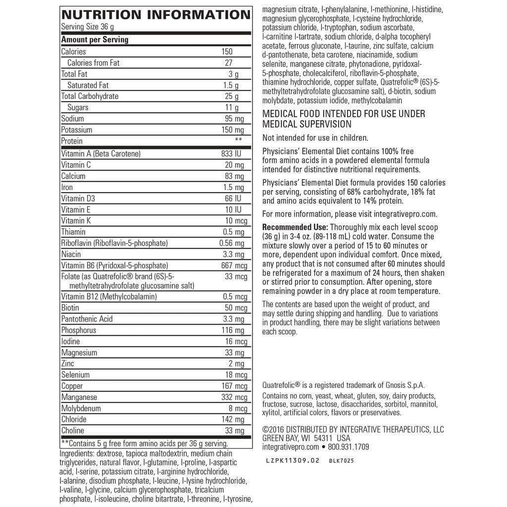 Physicians Elemental Diet Powder