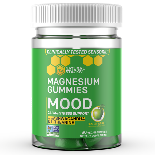 Mood Magnesium Gummies with Ashwagandha & L-Theanine, Green Apple