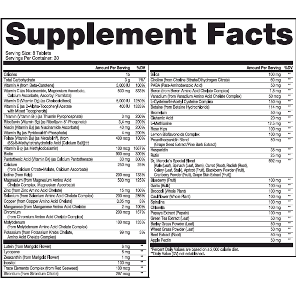 Dr. Mercola Whole Food Multivitamin Plus 240 tabs