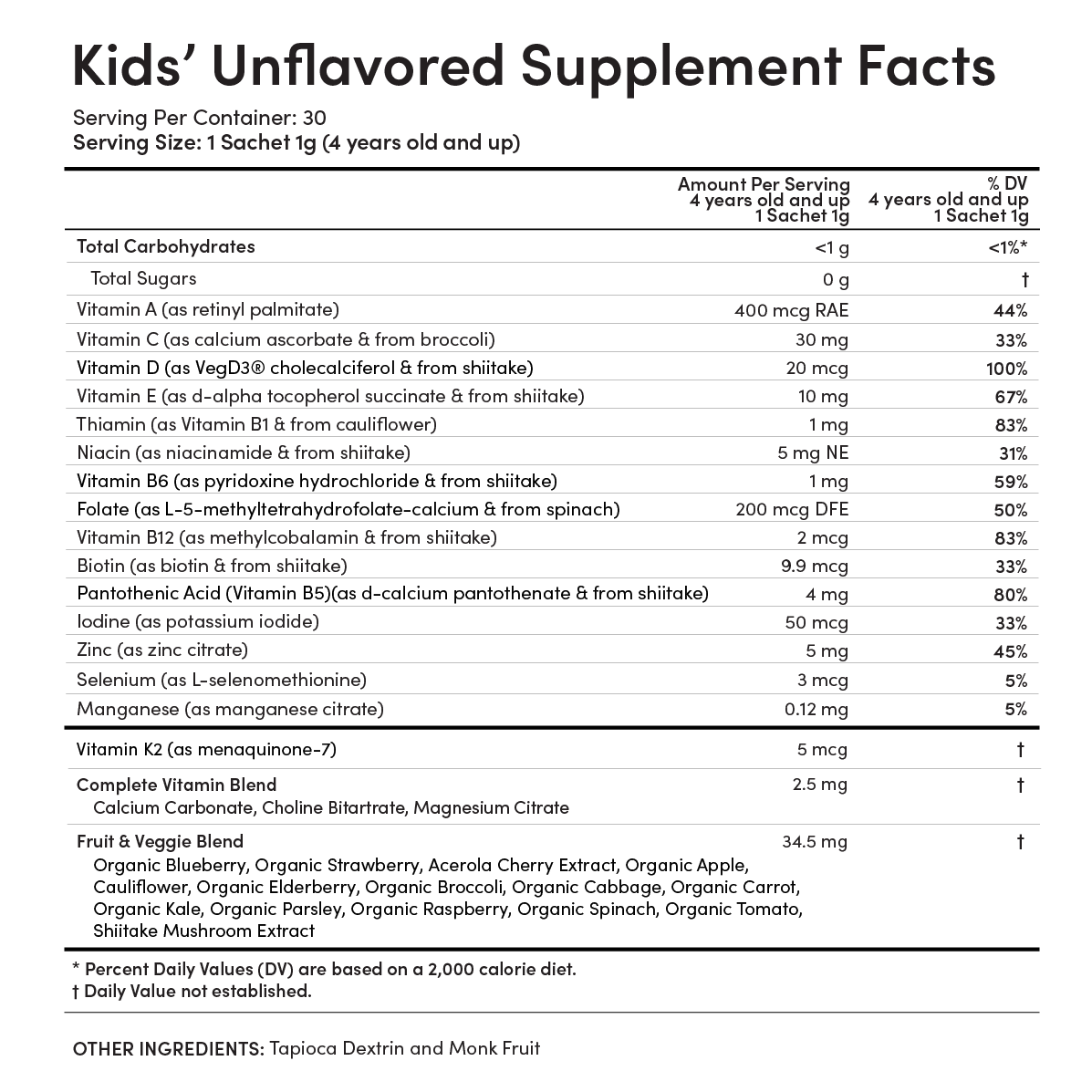 Kids’ Essential Unflavored Multivitamin