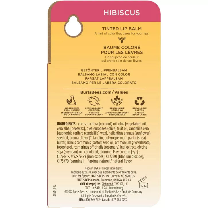 Burt's Bees Tinted Lip Balm Hibiscus