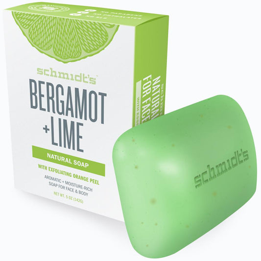 Schmidt's Natural Bar Soap BERGAMOT + LIME WITH EXFOLIATING ORANGE PEEL (Back Ordered)