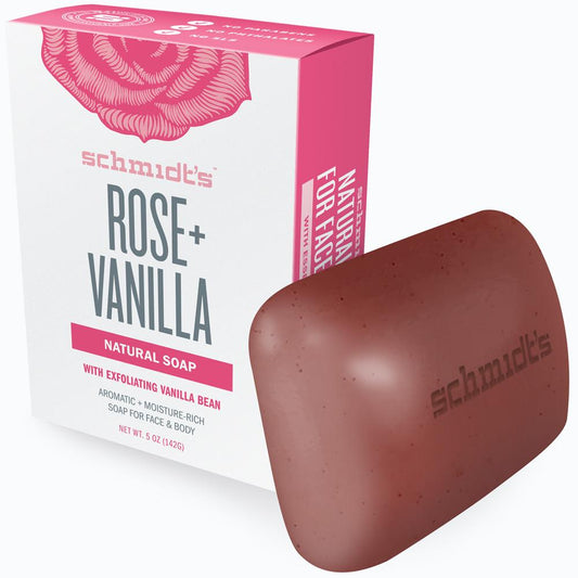 Schmidt's Natural Bar Soap ROSE + VANILLA WITH EXFOLIATING VANILLA BEAN
