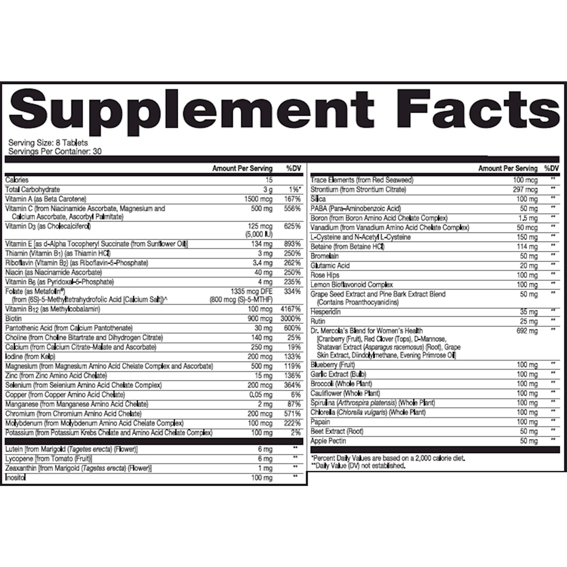 mercola multivitamin with taurine and l carnitine Dr. Whole-Food Complex Added Plus Vital Minerals - Supports Nutrition & Immune Support - Bioavailable - GMO Free Whole-Food Multivitamin | 240 tabs