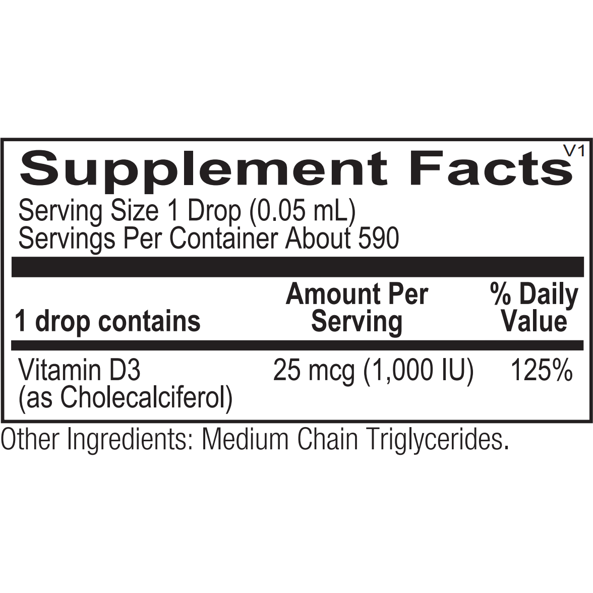 Liquid Vitamin D3 (1000 IU)